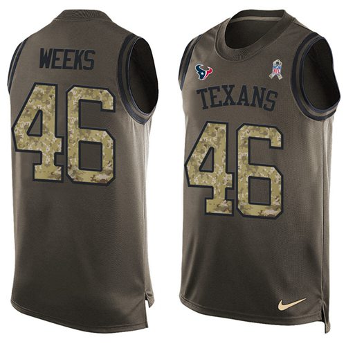 Nike Texans #46 Jon Weeks Green Men's Stitched NFL Limited Salute To Service Tank Top Jersey Nike Texans #46 Jon Weeks Green Men's Stitched NFL Limited Salute To Service Tank Top Jersey