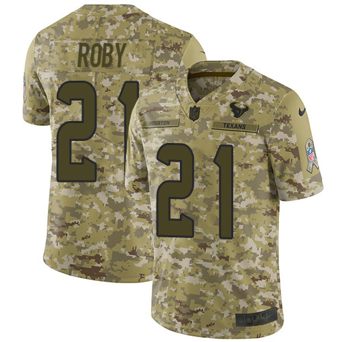 Nike Texans #21 Bradley Roby Camo Men's Stitched NFL Limited 2018 Salute To Service Jersey Nike Texans #21 Bradley Roby Camo Men's Stitched NFL Limited 2018 Salute To Service Jersey