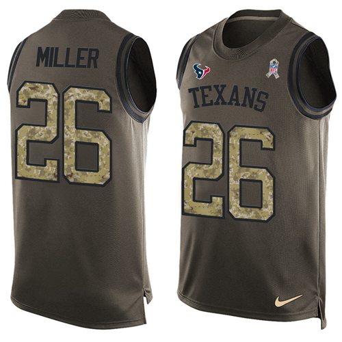Nike Texans #26 Lamar Miller Green Men's Stitched NFL Limited Salute To Service Tank Top Jersey Nike Texans #26 Lamar Miller Green Men's Stitched NFL Limited Salute To Service Tank Top Jersey