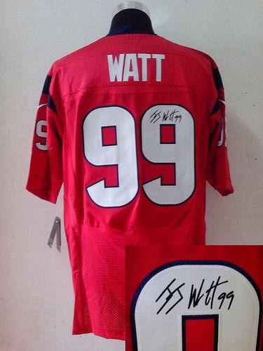 Nike Texans #99 J.J. Watt Red Alternate Men's Stitched NFL Elite Autographed Jersey Nike Texans #99 J.J. Watt Red Alternate Men's Stitched NFL Elite Autographed Jersey