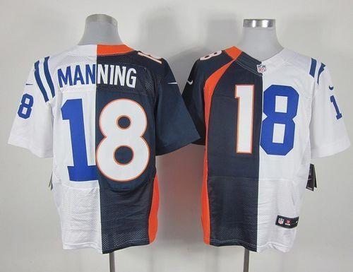 Nike Colts #18 Peyton Manning Navy Blue/White Men's Stitched NFL Elite Split Broncos Jersey Nike Colts #18 Peyton Manning Navy Blue/White Men's Stitched NFL Elite Split Broncos Jersey