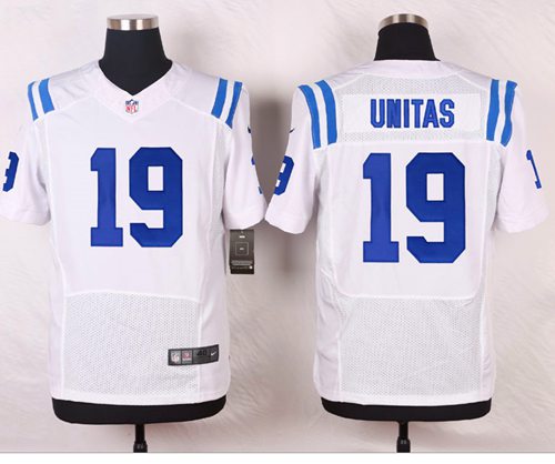 Nike Colts #19 Johnny Unitas White Men's Stitched NFL Elite Jersey Nike Colts #19 Johnny Unitas White Men's Stitched NFL Elite Jersey