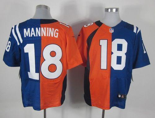 Nike Colts #18 Peyton Manning Orange/Royal Blue Men's Stitched NFL Elite Split Broncos Jersey Nike Colts #18 Peyton Manning Orange/Royal Blue Men's Stitched NFL Elite Split Broncos Jersey