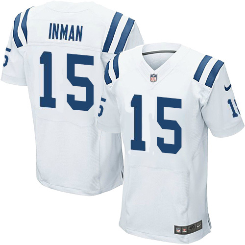 Nike Colts #15 Dontrelle Inman White Men's Stitched NFL Elite Jersey Nike Colts #15 Dontrelle Inman White Men's Stitched NFL Elite Jersey