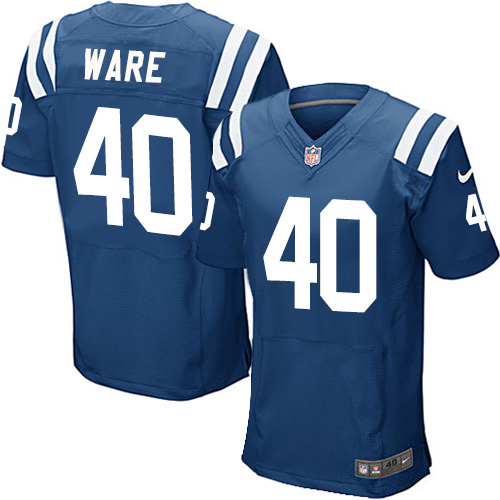 Nike Colts #40 Spencer Ware Royal Blue Team Color Men's Stitched NFL Elite Jersey Nike Colts #40 Spencer Ware Royal Blue Team Color Men's Stitched NFL Elite Jersey