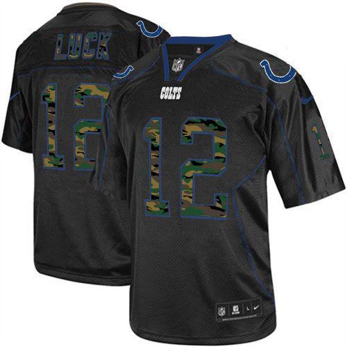 Nike Colts #12 Andrew Luck Black Men's Stitched NFL Elite Camo Fashion Jersey Nike Colts #12 Andrew Luck Black Men's Stitched NFL Elite Camo Fashion Jersey