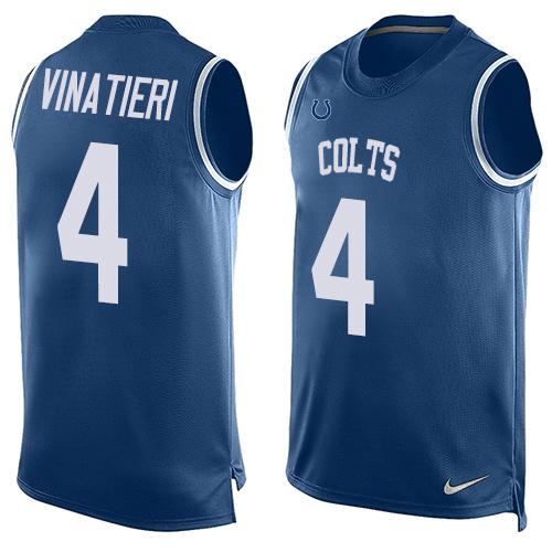 Nike Colts #4 Adam Vinatieri Royal Blue Team Color Men's Stitched NFL Limited Tank Top Jersey Nike Colts #4 Adam Vinatieri Royal Blue Team Color Men's Stitched NFL Limited Tank Top Jersey