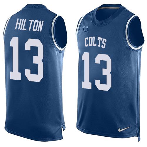 Nike Colts #13 T.Y. Hilton Royal Blue Team Color Men's Stitched NFL Limited Tank Top Jersey Nike Colts #13 T.Y. Hilton Royal Blue Team Color Men's Stitched NFL Limited Tank Top Jersey