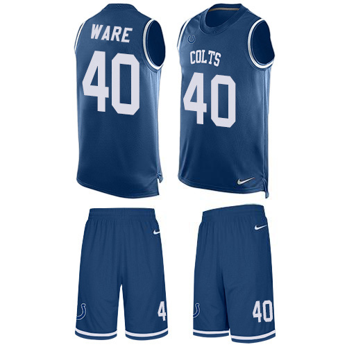 Nike Colts #40 Spencer Ware Royal Blue Team Color Men's Stitched NFL Limited Tank Top Suit Jersey Nike Colts #40 Spencer Ware Royal Blue Team Color Men's Stitched NFL Limited Tank Top Suit Jersey