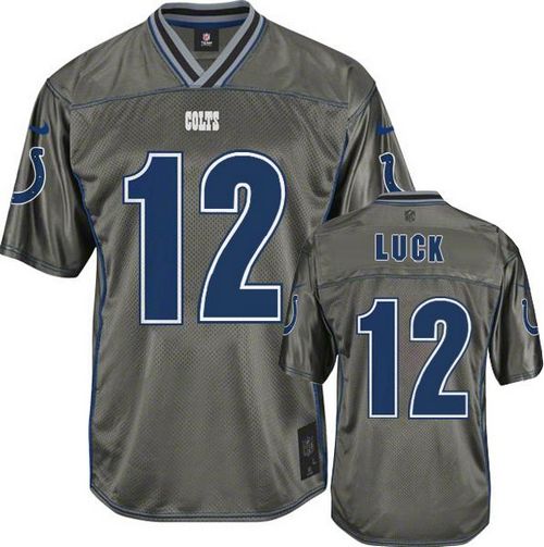 Nike Colts #12 Andrew Luck Grey Men's Stitched NFL Elite Vapor Jersey Nike Colts #12 Andrew Luck Grey Men's Stitched NFL Elite Vapor Jersey
