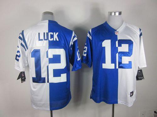 Nike Colts #12 Andrew Luck Royal Blue/White Men's Stitched NFL Elite Split Jersey Nike Colts #12 Andrew Luck Royal Blue/White Men's Stitched NFL Elite Split Jersey