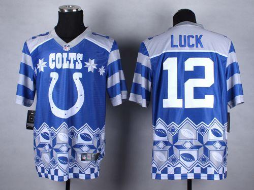 Nike Colts #12 Andrew Luck Royal Blue Men's Stitched NFL Elite Noble Fashion Jersey Nike Colts #12 Andrew Luck Royal Blue Men's Stitched NFL Elite Noble Fashion Jersey