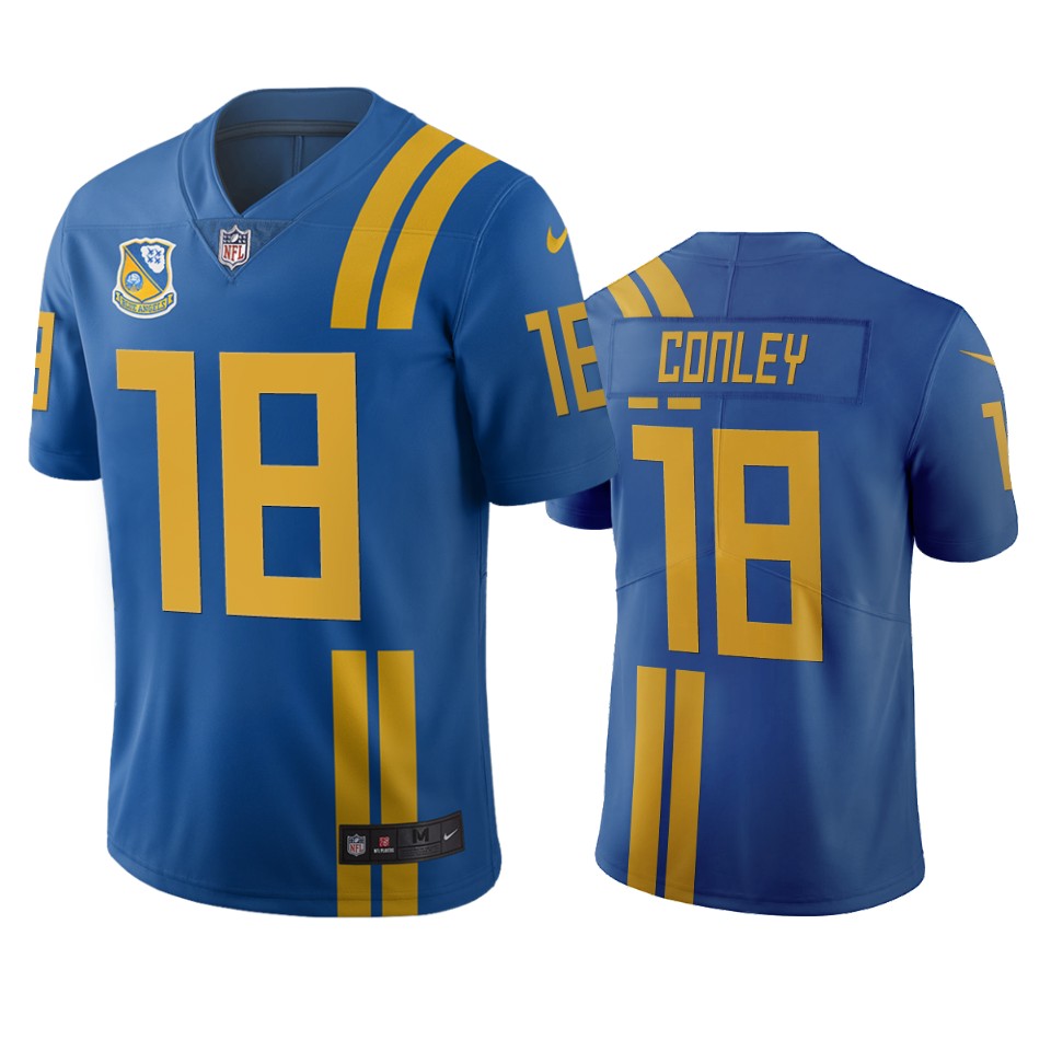 Jacksonville Jaguars #18 Chris Conley Royal Vapor Limited City Edition NFL Jersey Jacksonville Jaguars #18 Chris Conley Royal Vapor Limited City Edition NFL Jersey