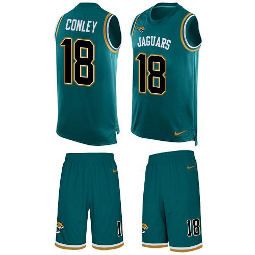 Nike Jaguars #18 Chris Conley Teal Green Alternate Men's Stitched NFL Limited Tank Top Suit Jersey Nike Jaguars #18 Chris Conley Teal Green Alternate Men's Stitched NFL Limited Tank Top Suit Jersey