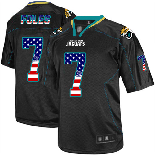 Nike Jaguars #7 Nick Foles Black Men's Stitched NFL Elite USA Flag Fashion Jersey Nike Jaguars #7 Nick Foles Black Men's Stitched NFL Elite USA Flag Fashion Jersey