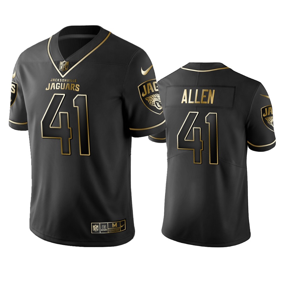 Jaguars #41 Josh Allen Men's Stitched NFL Vapor Untouchable Limited Black Golden Jersey Jaguars #41 Josh Allen Men's Stitched NFL Vapor Untouchable Limited Black Golden Jersey