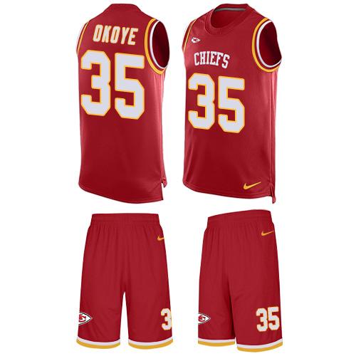 Nike Chiefs #35 Christian Okoye Red Team Color Men's Stitched NFL Limited Tank Top Suit Jersey Nike Chiefs #35 Christian Okoye Red Team Color Men's Stitched NFL Limited Tank Top Suit Jersey