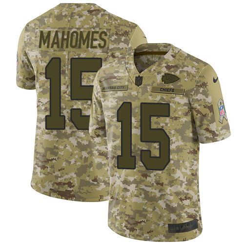 Nike Chiefs #15 Patrick Mahomes Camo Men's Stitched NFL Limited 2018 Salute To Service Jersey Nike Chiefs #15 Patrick Mahomes Camo Men's Stitched NFL Limited 2018 Salute To Service Jersey
