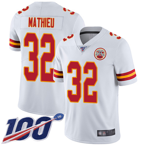 Nike Chiefs #32 Tyrann Mathieu White Men's Stitched NFL 100th Season Vapor Limited Jersey Nike Chiefs #32 Tyrann Mathieu White Men's Stitched NFL 100th Season Vapor Limited Jersey