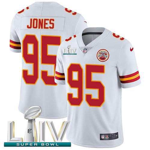 Nike Chiefs #95 Chris Jones White Super Bowl LIV 2020 Men's Stitched NFL Vapor Untouchable Limited Jersey Nike Chiefs #95 Chris Jones White Super Bowl LIV 2020 Men's Stitched NFL Vapor Untouchable Limited Jersey
