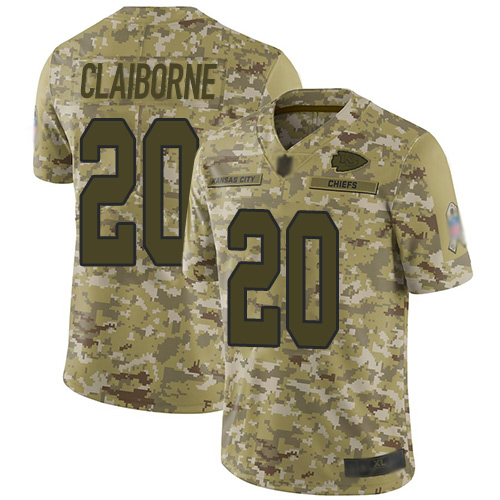 Nike Chiefs #20 Morris Claiborne Camo Men's Stitched NFL Limited 2018 Salute To Service Jersey Nike Chiefs #20 Morris Claiborne Camo Men's Stitched NFL Limited 2018 Salute To Service Jersey