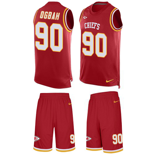 Nike Chiefs #90 Emmanuel Ogbah Red Team Color Men's Stitched NFL Limited Tank Top Suit Jersey Nike Chiefs #90 Emmanuel Ogbah Red Team Color Men's Stitched NFL Limited Tank Top Suit Jersey