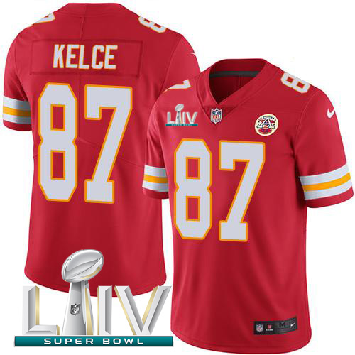 Nike Chiefs #87 Travis Kelce Red Super Bowl LIV 2020 Team Color Men's Stitched NFL Vapor Untouchable Limited Jersey Nike Chiefs #87 Travis Kelce Red Super Bowl LIV 2020 Team Color Men's Stitched NFL Vapor Untouchable Limited Jersey