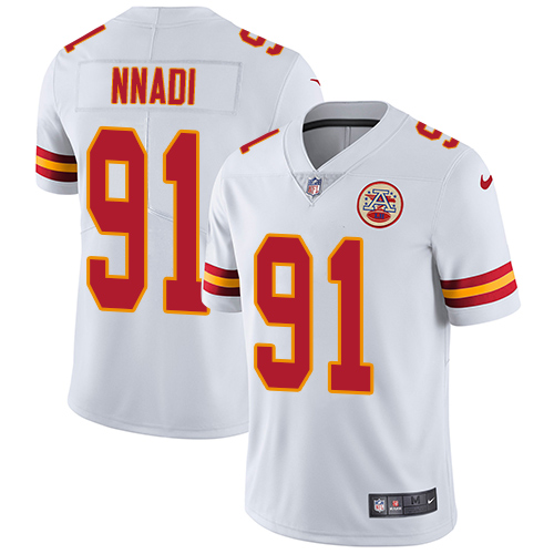 Nike Chiefs #91 Derrick Nnadi White Men's Stitched NFL Vapor Untouchable Limited Jersey Nike Chiefs #91 Derrick Nnadi White Men's Stitched NFL Vapor Untouchable Limited Jersey