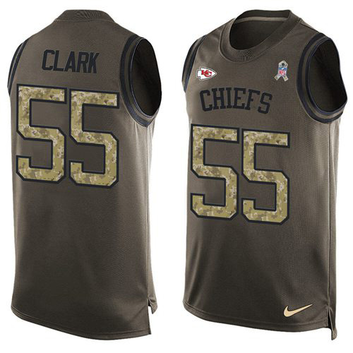 Nike Chiefs #55 Frank Clark Green Men's Stitched NFL Limited Salute To Service Tank Top Jersey Nike Chiefs #55 Frank Clark Green Men's Stitched NFL Limited Salute To Service Tank Top Jersey