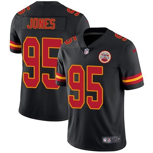 Nike Chiefs #95 Chris Jones Black Men's Stitched NFL Limited Rush Jersey Nike Chiefs #95 Chris Jones Black Men's Stitched NFL Limited Rush Jersey
