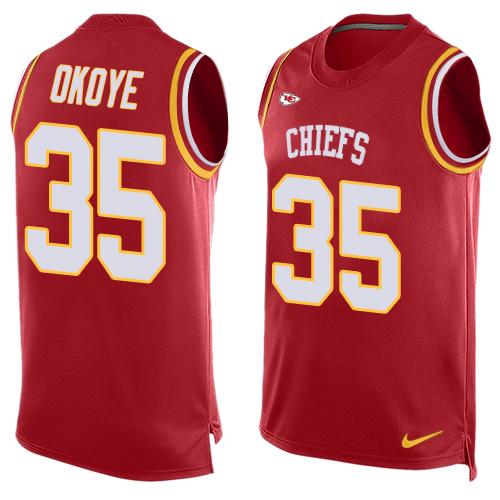 Nike Chiefs #35 Christian Okoye Red Team Color Men's Stitched NFL Limited Tank Top Jersey Nike Chiefs #35 Christian Okoye Red Team Color Men's Stitched NFL Limited Tank Top Jersey