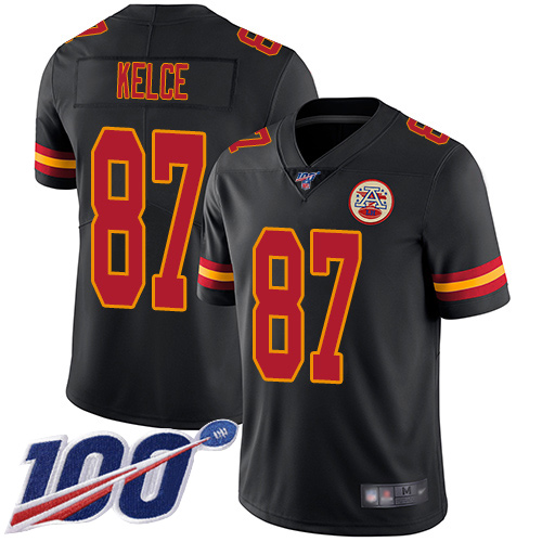 Nike Chiefs #87 Travis Kelce Black Men's Stitched NFL Limited Rush 100th Season Jersey Nike Chiefs #87 Travis Kelce Black Men's Stitched NFL Limited Rush 100th Season Jersey