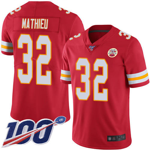 Nike Chiefs #32 Tyrann Mathieu Red Team Color Men's Stitched NFL 100th Season Vapor Limited Jersey Nike Chiefs #32 Tyrann Mathieu Red Team Color Men's Stitched NFL 100th Season Vapor Limited Jersey