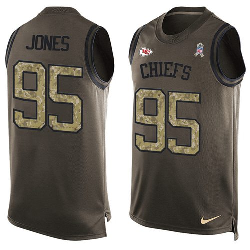Nike Chiefs #95 Chris Jones Green Men's Stitched NFL Limited Salute To Service Tank Top Jersey Nike Chiefs #95 Chris Jones Green Men's Stitched NFL Limited Salute To Service Tank Top Jersey