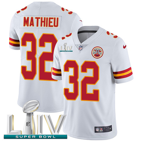 Nike Chiefs #32 Tyrann Mathieu White Super Bowl LIV 2020 Men's Stitched NFL Vapor Untouchable Limited Jersey Nike Chiefs #32 Tyrann Mathieu White Super Bowl LIV 2020 Men's Stitched NFL Vapor Untouchable Limited Jersey