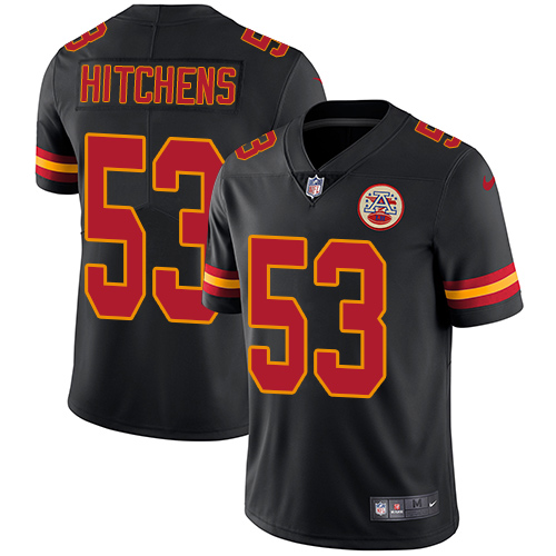 Nike Chiefs #53 Anthony Hitchens Black Men's Stitched NFL Limited Rush Jersey Nike Chiefs #53 Anthony Hitchens Black Men's Stitched NFL Limited Rush Jersey