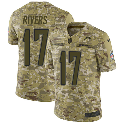 Nike Chargers #17 Philip Rivers Camo Men's Stitched NFL Limited 2018 Salute To Service Jersey Nike Chargers #17 Philip Rivers Camo Men's Stitched NFL Limited 2018 Salute To Service Jersey