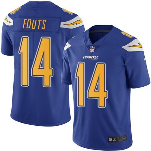 Nike Chargers #14 Dan Fouts Electric Blue Men's Stitched NFL Limited Rush Jersey Nike Chargers #14 Dan Fouts Electric Blue Men's Stitched NFL Limited Rush Jersey