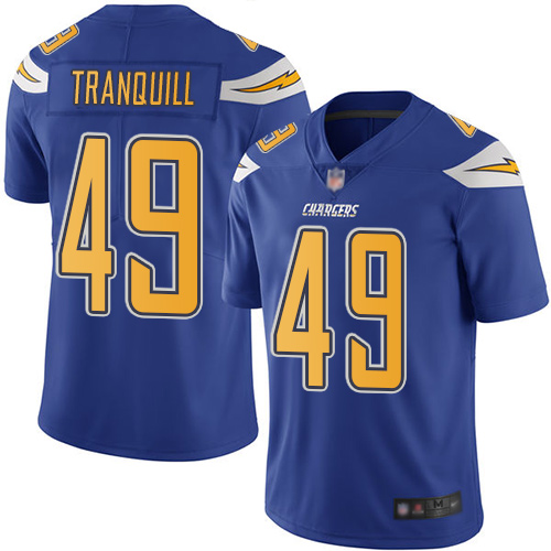 Nike Chargers #49 Drue Tranquill Electric Blue Men's Stitched NFL Limited Rush Jersey Nike Chargers #49 Drue Tranquill Electric Blue Men's Stitched NFL Limited Rush Jersey
