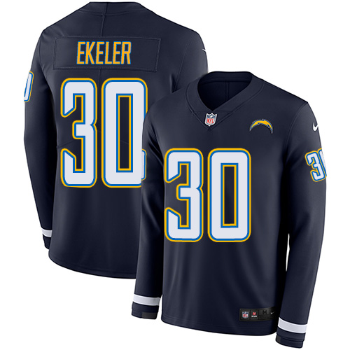 Nike Chargers #30 Austin Ekeler Navy Blue Team Color Men's Stitched NFL Limited Therma Long Sleeve Jersey Nike Chargers #30 Austin Ekeler Navy Blue Team Color Men's Stitched NFL Limited Therma Long Sleeve Jersey