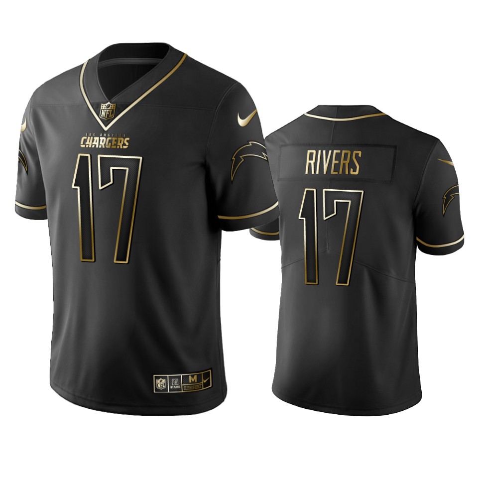 Chargers #17 Philip Rivers Men's Stitched NFL Vapor Untouchable Limited Black Golden Jersey Chargers #17 Philip Rivers Men's Stitched NFL Vapor Untouchable Limited Black Golden Jersey
