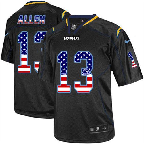 Nike Chargers #13 Keenan Allen Black Men's Stitched NFL Elite USA Flag Fashion Jersey Nike Chargers #13 Keenan Allen Black Men's Stitched NFL Elite USA Flag Fashion Jersey