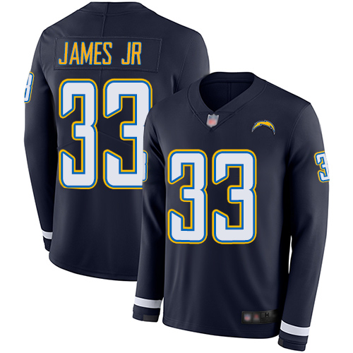 Nike Chargers #33 Derwin James Jr Navy Blue Team Color Men's Stitched NFL Limited Therma Long Sleeve Jersey Nike Chargers #33 Derwin James Jr Navy Blue Team Color Men's Stitched NFL Limited Therma Long Sleeve Jersey