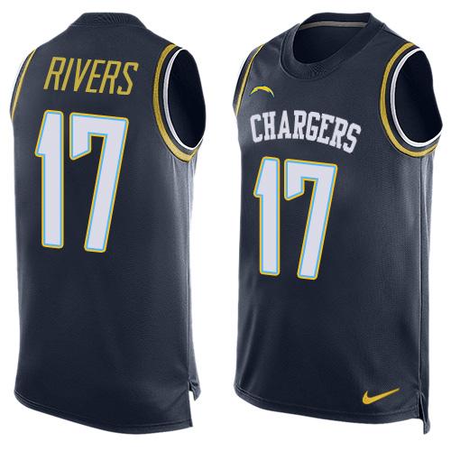 Nike Chargers #17 Philip Rivers Navy Blue Team Color Men's Stitched NFL Limited Tank Top Jersey Nike Chargers #17 Philip Rivers Navy Blue Team Color Men's Stitched NFL Limited Tank Top Jersey