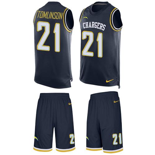 Nike Chargers #21 LaDainian Tomlinson Navy Blue Team Color Men's Stitched NFL Limited Tank Top Suit Jersey Nike Chargers #21 LaDainian Tomlinson Navy Blue Team Color Men's Stitched NFL Limited Tank Top Suit Jersey