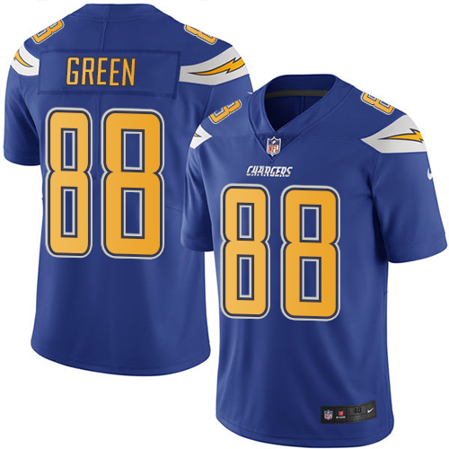 Nike Chargers #88 Virgil Green Electric Blue Men's Stitched NFL Limited Rush Jersey Nike Chargers #88 Virgil Green Electric Blue Men's Stitched NFL Limited Rush Jersey
