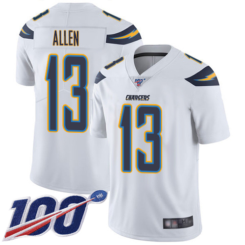 Nike Chargers #13 Keenan Allen White Men's Stitched NFL 100th Season Vapor Limited Jersey Nike Chargers #13 Keenan Allen White Men's Stitched NFL 100th Season Vapor Limited Jersey