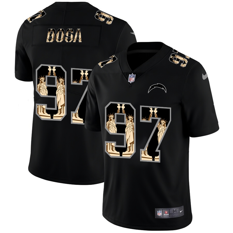 Los Angeles Chargers #97 Joey Bosa Carbon Black Vapor Statue Of Liberty Limited NFL Jersey Los Angeles Chargers #97 Joey Bosa Carbon Black Vapor Statue Of Liberty Limited NFL Jersey