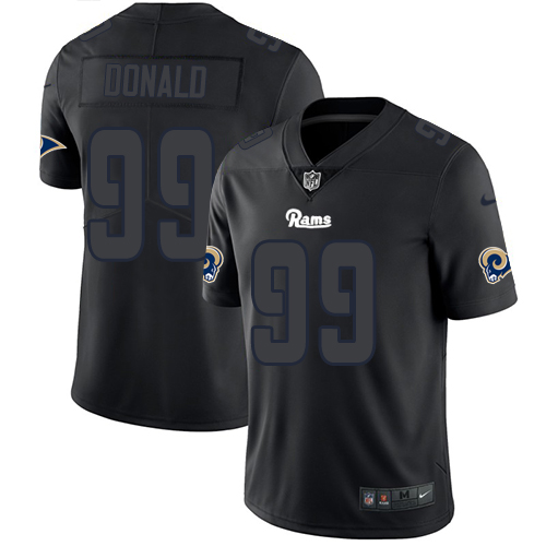 Nike Rams #99 Aaron Donald Black Men's Stitched NFL Limited Rush Impact Jersey