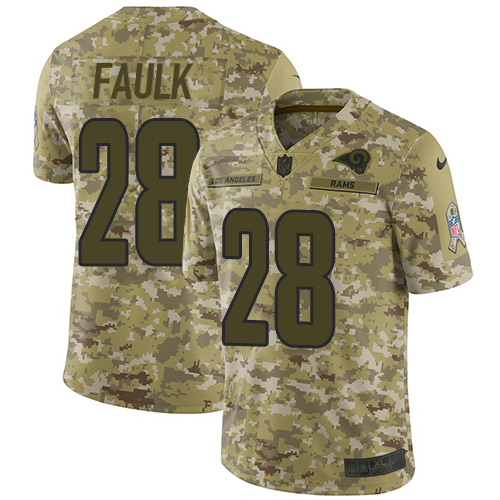 Nike Rams #28 Marshall Faulk Camo Men's Stitched NFL Limited 2018 Salute To Service Jersey Nike Rams #28 Marshall Faulk Camo Men's Stitched NFL Limited 2018 Salute To Service Jersey